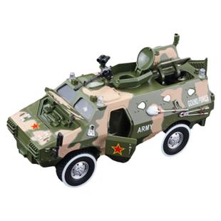 防暴装甲虎式军事合金战车模型公安特警运兵车回力儿童玩具车金属