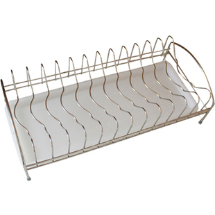 厨房单层碗碟架收纳沥水架 304不锈钢台面抽屉橱柜内置碗盘通用架