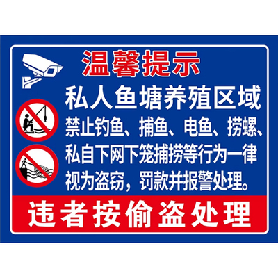 【褪色换新】禁止钓鱼警示牌鱼塘