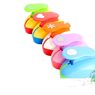 压花器大号儿童手工制作diy材料包幼儿园省力压花按压式玩具图案印花订书机压纸机蝴蝶结心花表情直角压花器