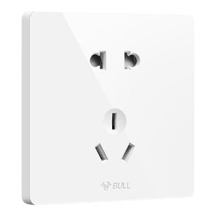 公牛官网开关插座86型家用暗装面板墙壁二三插带开关16A三孔G12白