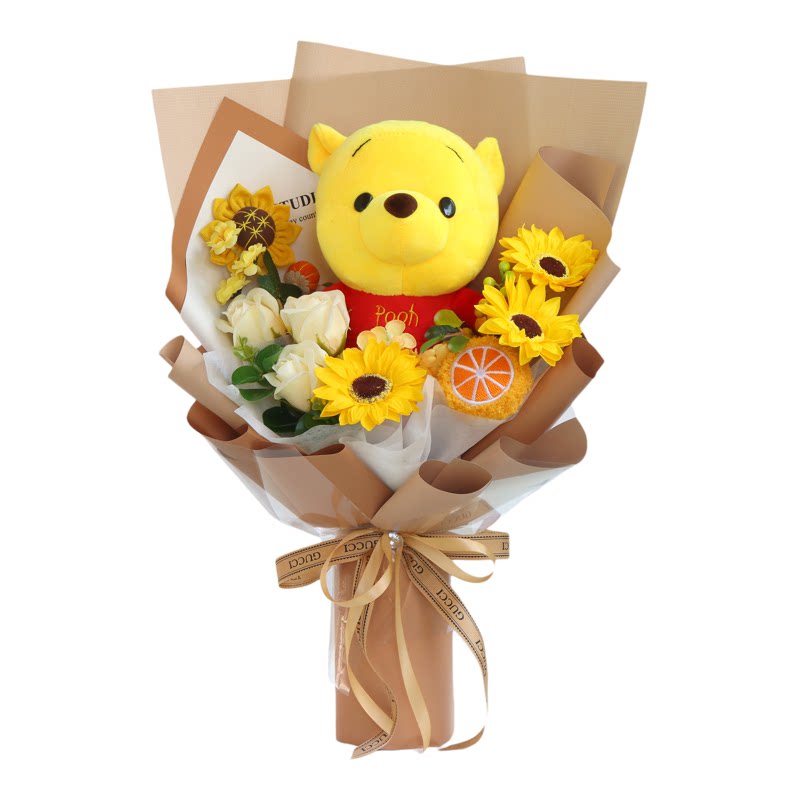 卡通花束小熊维尼玩偶娃娃送女朋友女生同学创意浪漫特别生日礼品