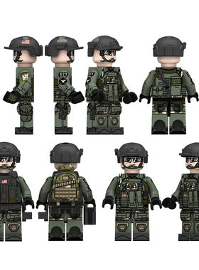 军事积木美军FBI特种兵小人仔