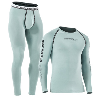 52025时尚运动男士女士保暖内衣男青年薄款套装紧身圆领秋衣秋裤