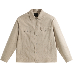 太平鸟男装 老花工装口袋茄克时尚休闲青年夹克外套潮流