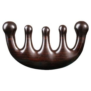 天然黑檀木按摩梳子头皮经络梳刮痧头部按摩五齿五爪防脱发疏通器