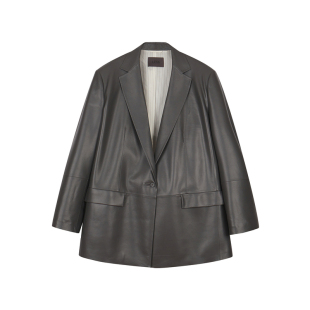 【精工系列】LESS西服式仿皮衣外套女通勤复古时髦皮衣2O9A14270