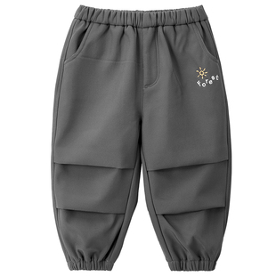 威尔贝鲁儿童加绒裤子秋冬2025宝宝工装裤束脚休闲裤男女童工装裤