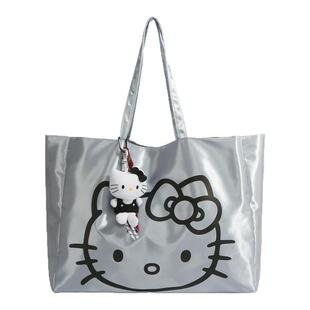 HelloKitty银色镭射托特包大容量可爱凯蒂猫通勤单肩包手提购物袋