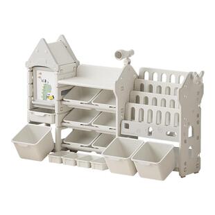 英禾儿童玩具收纳架书架二合一婴儿宝宝家用绘本书籍置物架柜落地