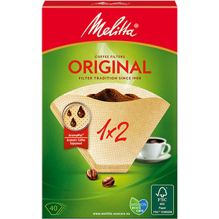 Melitta美乐家德国原装进口102醇香咖啡滤纸手冲滴漏过滤纸 6盒装