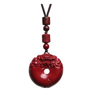 庆祥泰2026属马年朱砂平安扣吊坠男士招财貔貅本命年项链女士挂件