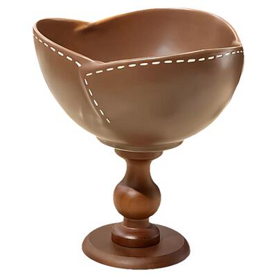 中古美式复古高脚陶瓷果盘茶几零食糖果盘玄关简约创意大容量摆件