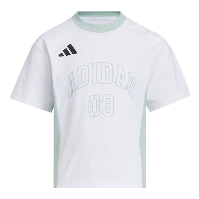 Adidas阿迪达斯女小童夏季新款速干凉爽休闲短袖圆领T恤KC1543