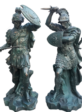 西方玻璃钢武士人雕塑像定制镇宅