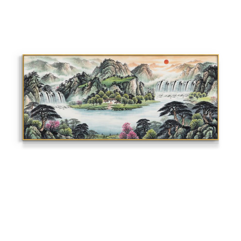 办公室客厅国潮风景山水装饰画