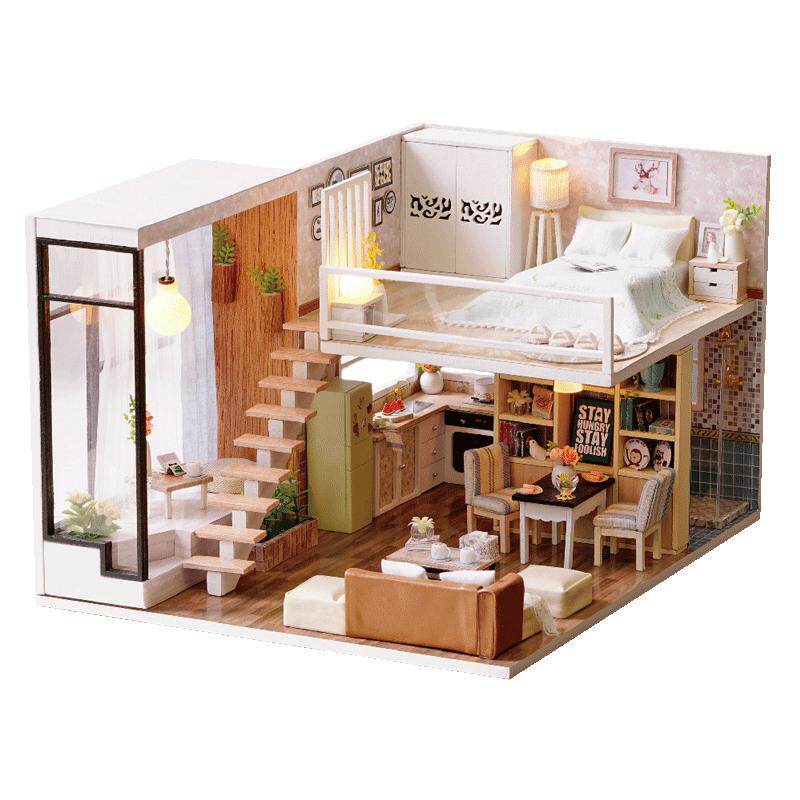 智趣屋3D立体拼图木质模型女孩子玩具房手工制作DIY小屋生日礼物