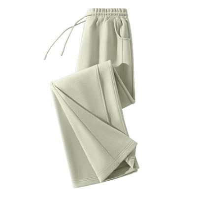 班尼路加绒直筒阔腿运动裤子女