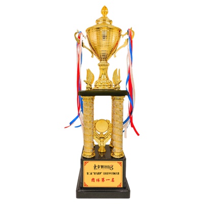 四柱金属奖杯定制比赛颁奖