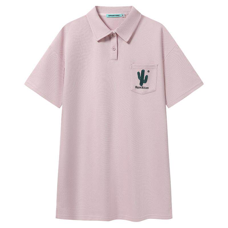 polo领短袖一件套连衣裙