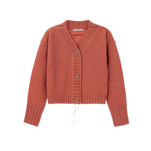 ACNE STUDIOS 春季新款女士黑色短款开衫毛衣银泰百货精品301574