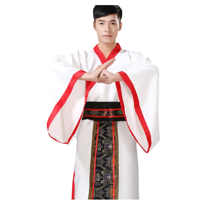 新款古装服装男汉服男士曲裾臣子官服汉朝大臣书生汉服直裾深衣