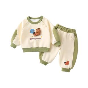 贝肽斯婴儿衣服套装春装2026新款男女童宝宝运动卫衣卫裤两件套S