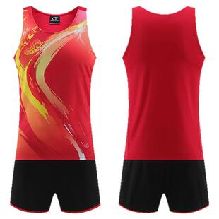 田径服套装男女训练健身衣体考背心短裤马拉松跑步速干比赛运动服