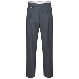 啄木鸟中老年人厚款男装西装裤秋冬垂坠感商务宽松长裤免烫父亲裤