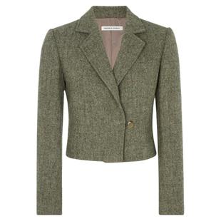 INSPIRE&STORIES 短款西服纽扣小众设计感秋冬休闲女士小西装外套