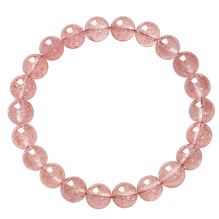 宫里上新草莓晶手串女款天然粉色水晶手链招正桃花生日礼物送闺蜜