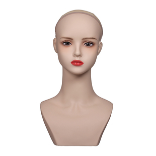 假发项链耳环展示模特头 美女化妆仿真头模 半身假人头漂亮模型头