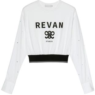 REVAN芮范设计师款运动风烫钻白色单衣RN10801075