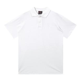 有领白色t恤纯白衬衫男 短袖polo衫男生运动学院风翻领男款带领夏