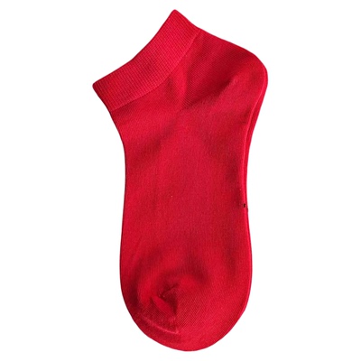 棉质吸汗本命年红色婚袜短筒中筒
