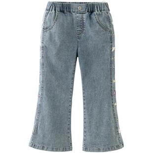 戴维贝拉儿童牛仔裤女童裤子2026新款喇叭裤中大童洋气微喇裤长裤