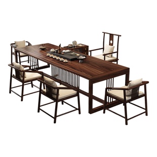 罗汉床茶桌椅组合宋氏美学实木沙发泡茶台办公茶室禅意胡桃木茶桌