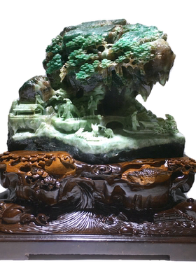 天然玉雕玉石独山玉山摆件工艺品