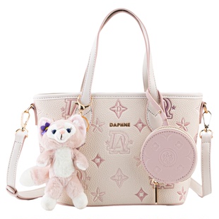 达芙妮粉色小托特包女式2025新款手提单肩斜挎学生百搭上班通勤包