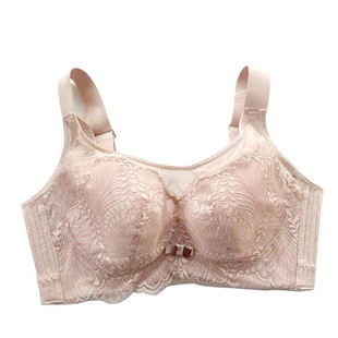 随意文胸D杯薄款大胸显小全罩杯防走光抹胸式乳胶棉抗菌7106胖MM