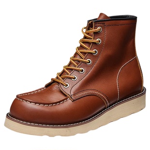 阿美咔叽875工装靴男士牛皮厚底美式复古机车靴高帮潮流马丁靴子