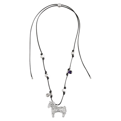 小马桑尼花马编织长项链