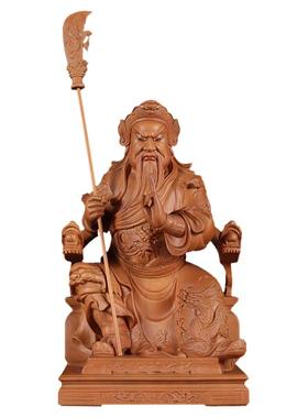 香樟木关公佛像供奉佛堂武财神