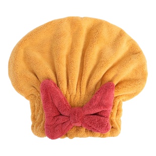 干发神器日系可爱蝴蝶结公主浴帽珊瑚绒菠萝格吸水速套头头戴式