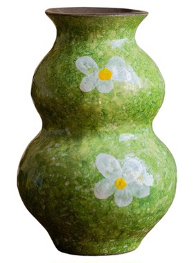 景德镇陶瓷花瓶摆件客厅插花新中式手绘玄关电视柜轻奢高级感花器