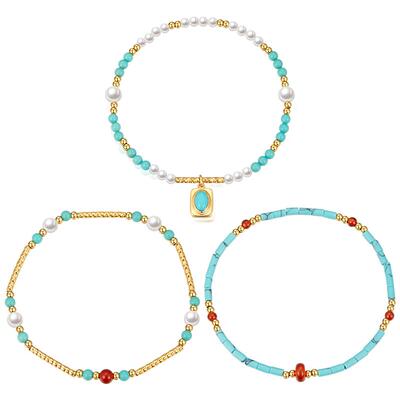 ZEGL小彩串天然绿松石手链手串