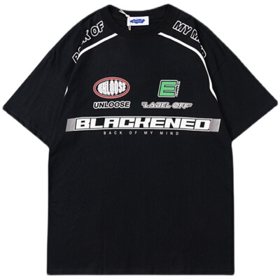 OVDY原创赛车风格主题短袖男宽松