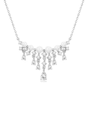 在逃公主珍珠瀑布流苏项链女轻奢