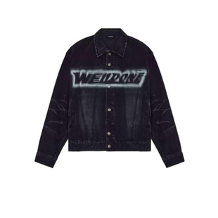 【自营】we 11 done男款胸口字母徽标印花黑色棉质牛仔外套休闲