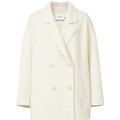 【会员专享】红袖2025冬新款女装100%羊毛老钱风双排扣双面呢大衣